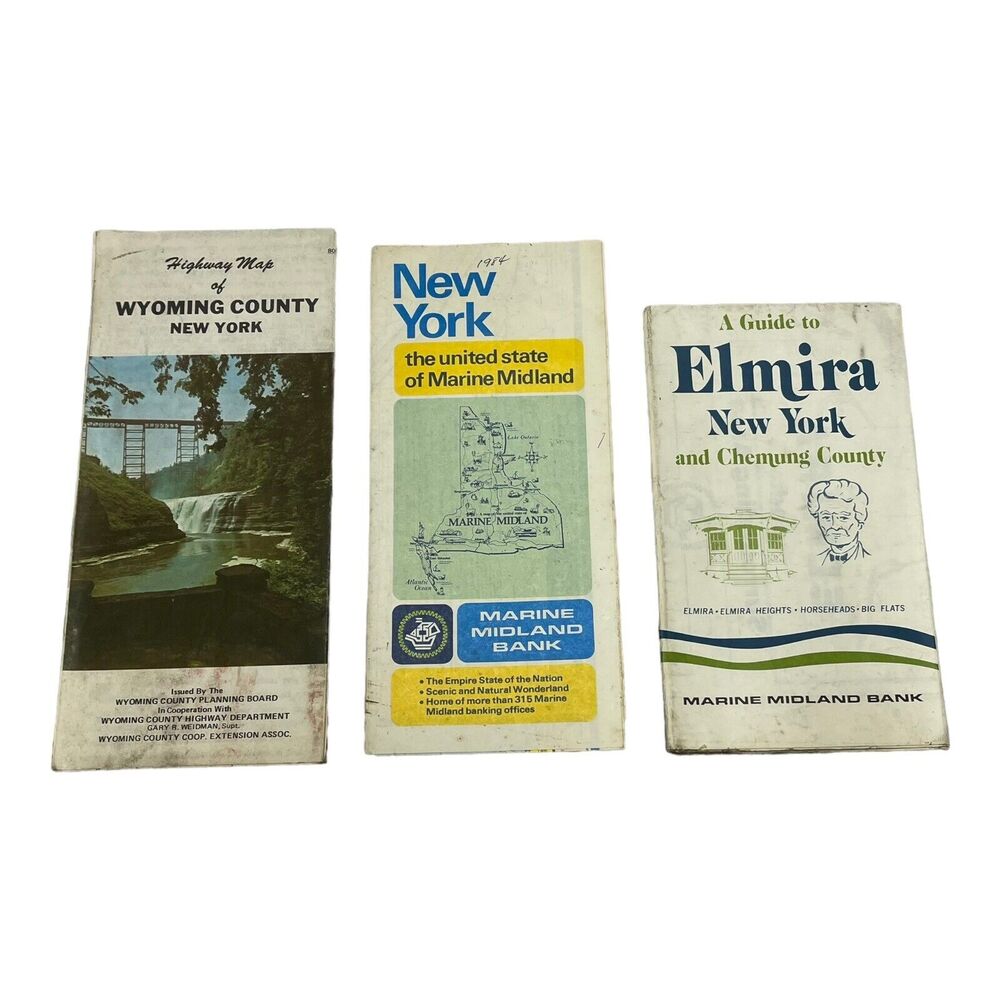 VTG Vintage New York Paper Maps Lot Of 3 See Description - Picture 1 of 6